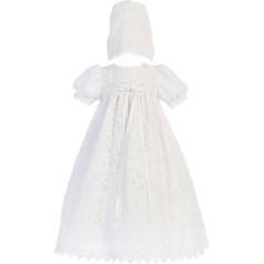 Lito Girls Lace Christening Dress, White