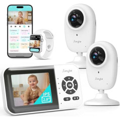 Smart Babyphone mit Kamera und Audio Dual-Modus, WLAN-Schalter, 2,8-Zoll-Display, Nachtsicht, Fütterungsuhr, Temperaturerkennung, 2-Wege-Talk,