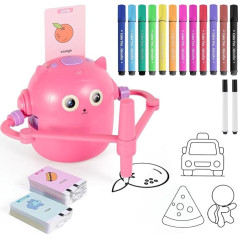 Drawing Robot Children, Robot Drawing for Children with 100 Cards, Magic Drawing Robot Painting Robot, Interactive Educational Sign, Robot Toy, Educational Toy for Boys and Girls