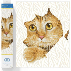 DD7-052 - Diamond Dotz Kitten Peek Sparkling Diamond Painting for DIY, Approx. 45 x 37 cm, Painting with Diamonds, New and Creative Craft Trend
