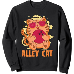 Alley Cat Ninepins Bowlingspieler Sport Ballbahn Bowling Sweatshirt