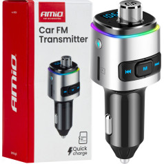 Auto fm raidītājs 2×usb-a microsd 12v 24v -04654