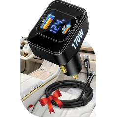 TENTEK 170W Max Car Fast Charger USB-C, PD 3.1 Type-C Quick Charge Car Charger, Cigarette Lighter Charger with Stable High Speed Charging for Laptop, iPhone, Samsung, iPad