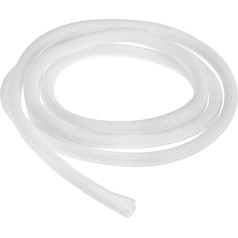QUARKZMAN 10 Ft - 5/8 Inch Split Sleeving, Braided Cable Sheathing, PET Cable Management, Wire Tube Cable Protection, Wire Wrap Hose for Office and Home Devices, White