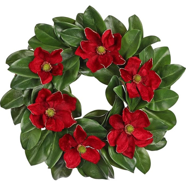 Briful Artificial Christmas Wreath Magnolia Wreath Artificial Wreath for Door Window Home Decoration