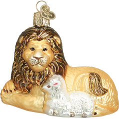 Old World Christmas Lion And Lamb Glass Blown Ornament