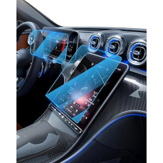 LFOTPP [Pack of 2] Compatible with M-ercedes Benz C-Class W206/GLC X254 11.9 Inch + 12.3 Inch Navigation + Cockpit Screen Protector, Tempered Glass 9H Scratch-Resistant Anti-Fingerprint Screen