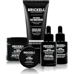 Brickell Men's Products Full Defense Anti-Aging Routine, Night Face Cream, Vitamin C Day and Night Serum, Moisturiser w/SPF and Eye Cream, Natural and Organic, Unscented