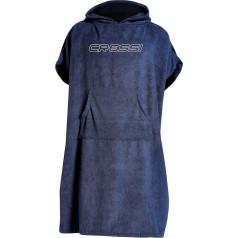 CRESSI Poncho Robe Blue Navy L/XL 92 x 118 cm - Multifunctional Protection Poncho Bathrobe, Blue Navy, Unisex