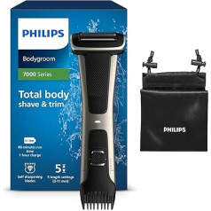 Philips Body Groomer, Serie 7000 Duschfest, ultimativer Trimmer zum Rasieren oder Trimmen überall unterhalb des Halses, kabelgebundene und kabellose Verwendung – BG7025/13