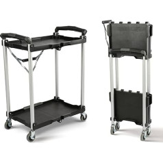 Olympia Tools 89-356 Pack-N-Roll Folding Service Cart Black 50 lb Load Capacity per Shelf, 2-Ply