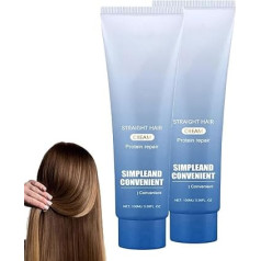 Eiweißkorrektur Haarglättercreme, Seide und Gloss Protein Korrektur Haarcreme, Frizz -Kontrollcremes, nahrhafte schnell glättende Haare glätterte Cremes für krauze und trocken (2pcs)