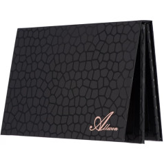 Allwon 2-Layer Book Shaped Magnetic Palette Large Empty Makeup Palette Storage Box for Eyeshadow Lipstick Blush Powder Black