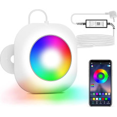 LyLmLe 20 W LED Pool Lights, 12 V Smart Colour Changing Underwater Lights with App Control, Dimmable, Timer Schedule, IP68 Magnetic Pool Lighting with 8 m Cable for Above Ground Pools Built-in Pools