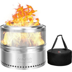 Onlyfire 50 cm Smokeless Fire Bowl with Storage Bag, Removable Ash Pit, Stainless Steel Fire Pit, Portable Fire Pits Patio, Fire Bowls for Garden, Camping, Outdoor
