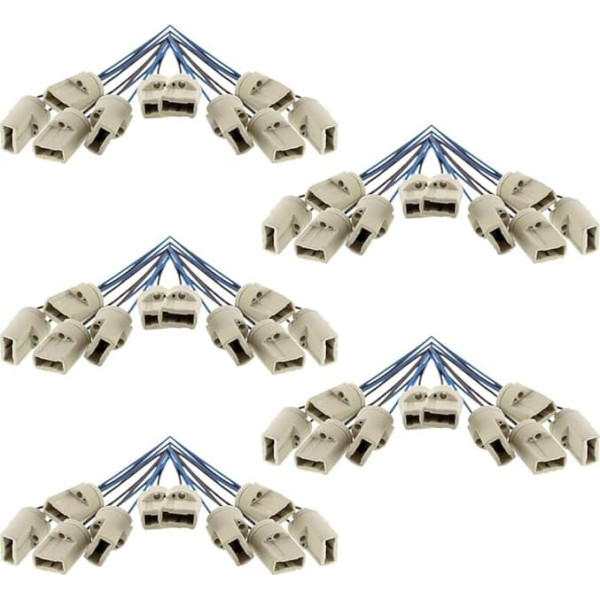 50x Offgridtec® G9 Lamp Holder DVE and UL Listed with Insulated Cable Lead Lamp Socket for LED Halogen CFL