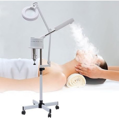Facial Steamer, 2-in-1 Professional Face Steamer and 5 x LED Magnifying Light 220 V 750 W Beauty Face Clean Skin Care Tool, Home Salon Aromatic Ion Spraying Machine