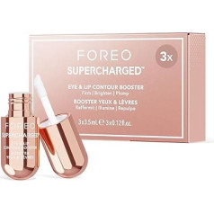 FOREO Supercharged Eye and Lip Contour Booster Serum - Conductive Eye Cream - Niacinamide Serum - Anti Ageing - Lip Plumping & Against Dark Circles - Practical Size - 3 x 3.5 ml Capsule