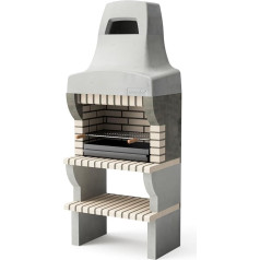 MAESTRO FERRETERO Movelar Bailen Plus 8888 Ready-Made Barbecue Wood and Charcoal 86.5 x 58 x 220 cm Outdoor Kitchen with Drawer for Garden and Patio