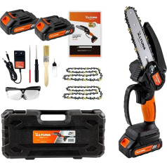 Altuna - Cordless Chainsaw 21V with Titanium Chain - 800W Power - Cutting Capacity 150mm - Includes 2 Lithium Batteries - Lightweight and Compact - With Case and Accessories - AF 150