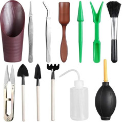 ERYUE Sukkulenten-Transplantationsset, 13-teilig, Mini-Werkzeuge für den Garten, Bonsai, Sukkulenten, Miniatur-Pflanzwerkzeug-Set, Mini-Pflanzwerkzeuge