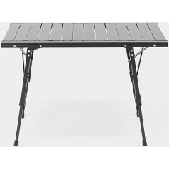 BOXIO - Table: Folding Camping Table 88 x 40 cm Weatherproof Stable & Foldable Height-Adjustable Outdoor Table for Camping, Garden, Balcony & Motorhome Accessories Table Small Including Bag (with