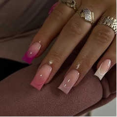 24 Stück Künstliche Nägel Langes Aufdrücken Nägel Tragbare Künstliche Nägel Vollständige Abdeckung Aufdrücken Nägel Frauen