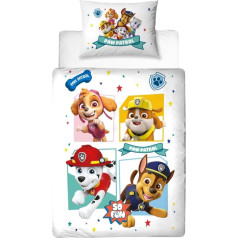 Paw Patrol Bed Linen Duvet Cover 100 x 135 cm 40 x 60 cm Cotton Flannel Flannelette Winter Bed Linen Baby Children's Bedding for Girls and Boys 1 Pillowcase 40 x 60 cm + 1 Duvet Cover 100 x 135 cm