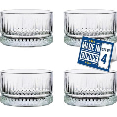 NORDIC SCHILLER Premium Crystal Glass Dessert Bowls, Set of 4, 235 ml, Lead-Free Dessert Cups, Pudding Bowls, Dessert Bowls, Glass, Fruit Serving Bowls, Sauce Bowls, Dessert Bowls, Glass Bowls
