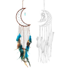 2 Stück Moon Shop Traumnetz Feder Anhänger Kreative Home Dekoration Schlafzimmer Handwerk Feder Dekoration
