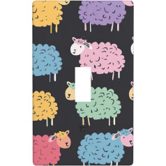 Niedliches buntes Schaf, Cartoon-Muster, Druck, Polycarbonat, Wand, Badezimmer, Küche, Zuhause, Raumdekoration, Lichtschalter-Abdeckung, ein Kippschalter