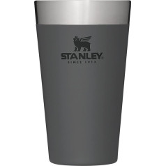 Stanley Adventure Stacking Beer Mug, 473 ml, Stainless Steel Thermal Mug Keeps Cold for 4 Hours, BPA-Free, Stackable Double-Walled, Vacuum Insulated Thermal Mug, Dishwasher Safe, Charcoal