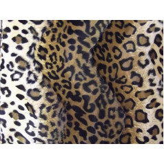Faux Fur PONY Skin VELBOA Fabric Material BROWN LEOPARD, brown