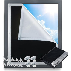 HEOMAITO Blackout Roller Blind, No Drilling, 100% Opaque, with Suction Cup, Sun Protection and Heat Insulation, Blackout Window for Sun Protection, UV Rays (96 x 100 cm)