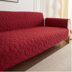 PETCUTE Sofa Covers, Protective Cover for Pets, Sofa Throw with Elastic Band, Waterproof Sofa Throw, Couch Cover for Wear and Tear Protection, Non-Slip, Machine Washable (Wine Red, 3-Seater)