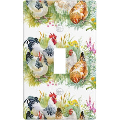 Lichtschalter-Abdeckung mit Hahn-Druck, Grafik-Dekor-Wandplatte, einzelne Kippschalter-Abdeckung