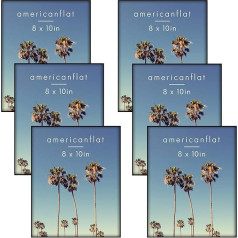 Americanflat 8x10 Black Photo Frames - Pack of 6 - Thin Frameless Plastic Frame with Perspex and Pop in Easel for Horizontal and Vertical Exhibition