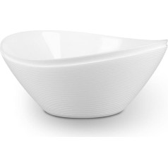 LaGlint 1.95 L opal glass salad bowl, set of 2, white bowl set for salad, fruit