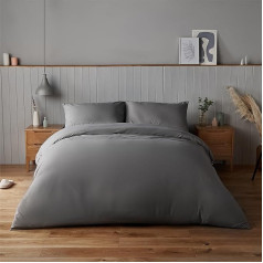 Silentnight Super Soft Duvet Cover Set Cozy and Comfortable Delicate Touch Luxury Easy Care Microfiber with Button Closure Stylish and Modern Duvet Cover and Pillowcase Single