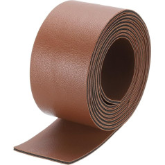 DMiotech 1 Pack Double-Sided 2 Inch x 2 Yard Faux Leather Strips Furniture Cover Fabric Skin Brown PU Leather Roll for Handmade Craft Projects