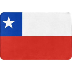 DLXW Dicke, rutschfeste Flanell-Fußmatte, Mehrzweck-Teppich für Innen- und Außenbereich, für Haustür, Küche, Bad, langlebig und leicht zu reinigen, Flagge von Chile
