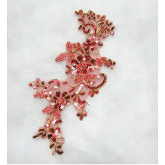 5 Pieces Silk Embroidered Sequins Gold White Red Lace Appliques Wedding Accessories Multicoloured Lace Cord DIY