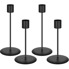 Kerzenhalter, Kerzenständer, Metall, schwarz, Retro-Stumpenkerzenhalter für Zuhause, Party, Wohnzimmer, Hochzeit, Erntedankfest, Weihnachten, Advents, Abendessen, Tisch, Kaminsims, Dekoration, 4 Stück