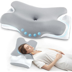 LNZHAO Neck Pillow - Cervical Memory Foam Pillow - Ergonomic Orthopaedic Neck Support Pillow for Side Sleepers, Back, Stomach - Pillow to Relieve Neck and Shoulder Pain