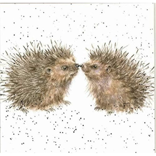 Wrendale Designs Hedgehog Print on White Square 20cm