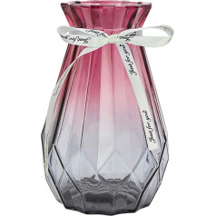Binsakao Gradient Glass Vase, Multicolor Geometric Faceted Colorful Glass Vase for Home, Office or Wedding (Purple Gray)