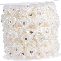 Angoily 1 Rolle 10 Perlendienmaterialien Dekoration Nähen Einer Dekorativen Bordüre Strassnähte Perlen -applikationen Verzierungen Hotfix Farbig Hochzeit Girlande Kuchen Kette Abs Beige