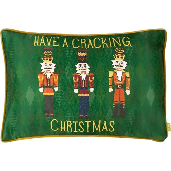 furn. Green Nutcracker Christmas Cushion Cover