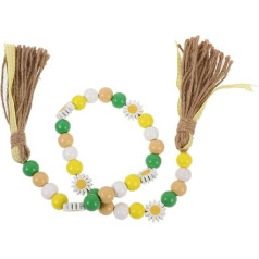 Operitacx Bienen Quastenperlen Hängende Verzierung Quasten Perlengirlande Einzigartige Holzperlengirlande Perlengirlande Mit Quaste Hängende Dekoration Bienenfest Holzperlen