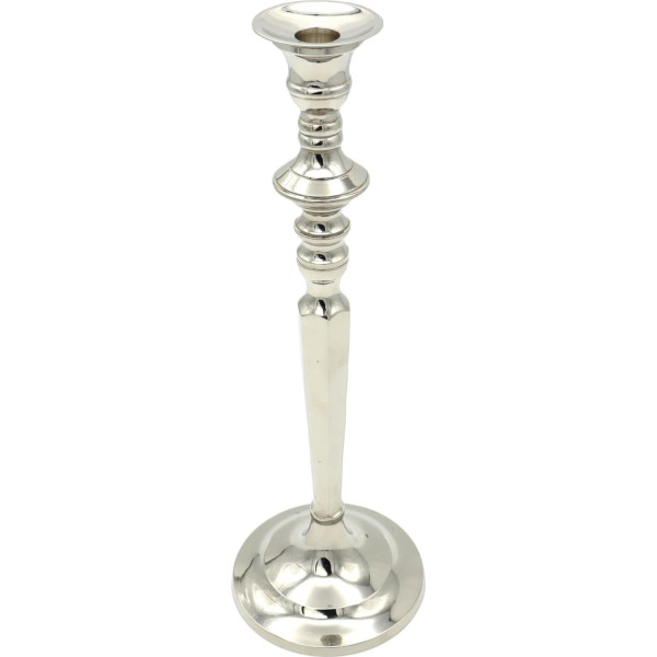 LivuX 1006 Baroque Style Candle Holder Nickel-Plated Aluminium, Height 39 cm, Elegant Candlestick for Taper Candles Diameter 2 cm, Ideal for Classic Room Decoration